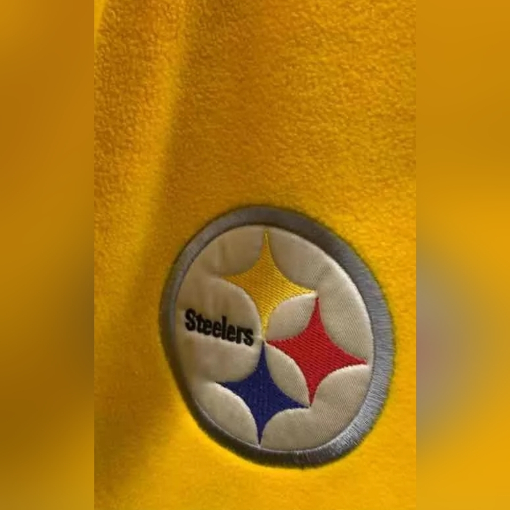NFL Reversible Pittsburgh Steelers Yellow Black Reversible Jacket M XL W Large - Picture 5 of 7